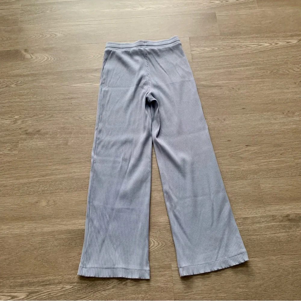 H&M Light Blue Ribbed Wide-leg Pants - Picture 5 of 7